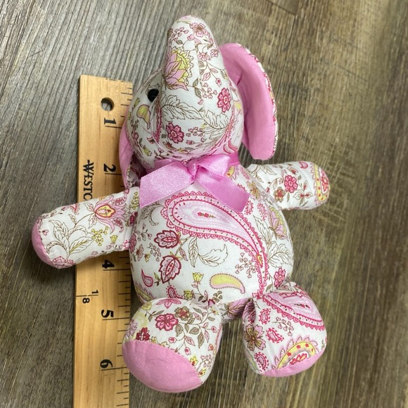 NaRaYa Pink Floral Paisley Elephant Stuffed Animal Plush Toy Rare Soft Kids Gift - Picture 8 of 8